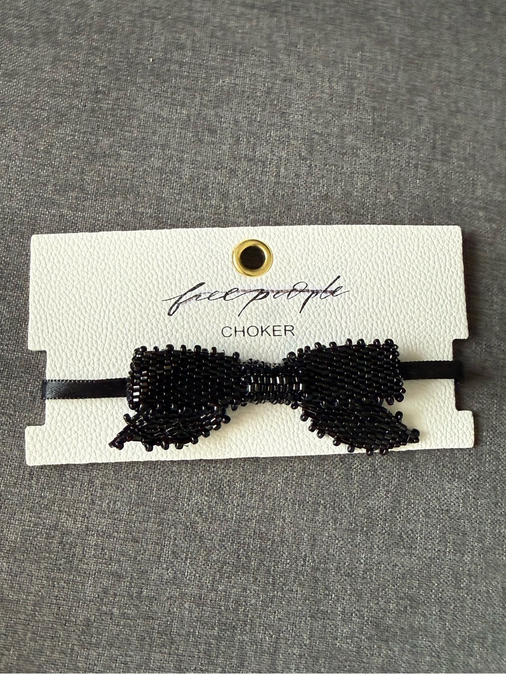Free People Backstage Pass Choker Bow in Black O/S - Picture 2 of 4